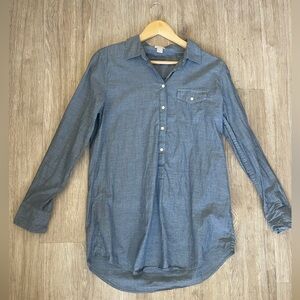 J. Crew Chambray Cotton Button Down Shirt Women’s Medium